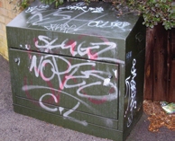 Graffiti on street furniture